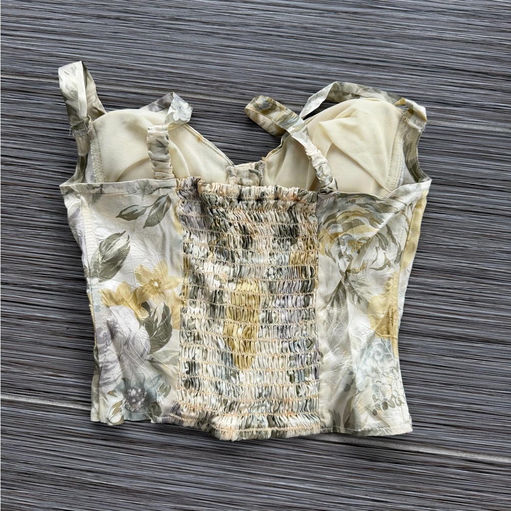 Vintage Floral Bustier Top size small made in USA - Picture 2 of 3